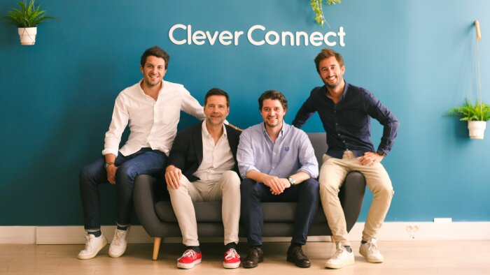 Louis Coulon, Marko Vujasinovic, Gonzague Lefebvre (CleverConnect) avec Carl Hoffmann (3ème à droite - © D.R.