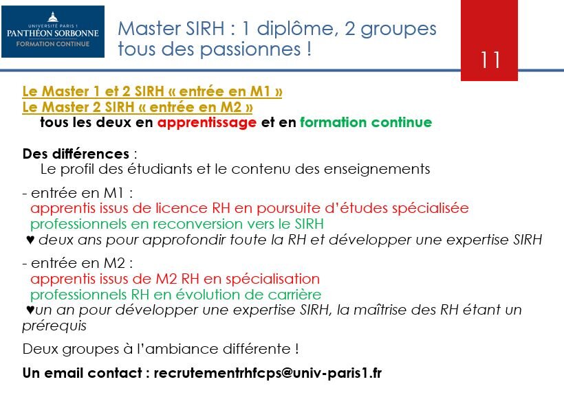Université Paris 1 Panthéon - Sorbonne : Master SIRH - © D.R.