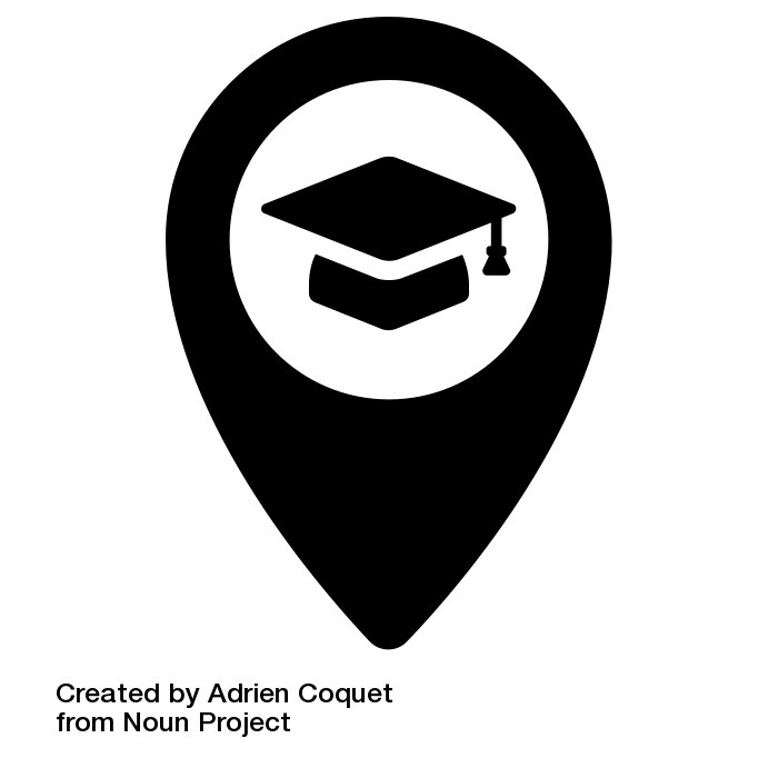 Les campus connectés sont très cités. - © Campus by Adrien Coquet from the Noun Project