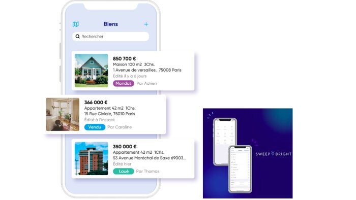 SweepBright, la colonne vertébrale digitale de l’agent immobilier. - © D.R.
