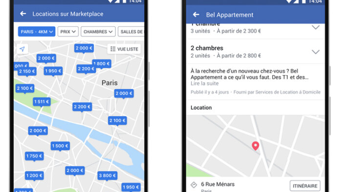 Les annonces de professionnels arrivent sur Facebook