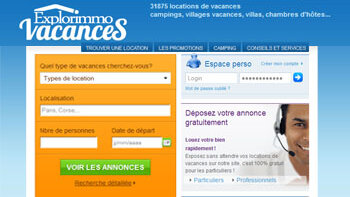 Explorimmo lance un site pour les locations de vacances