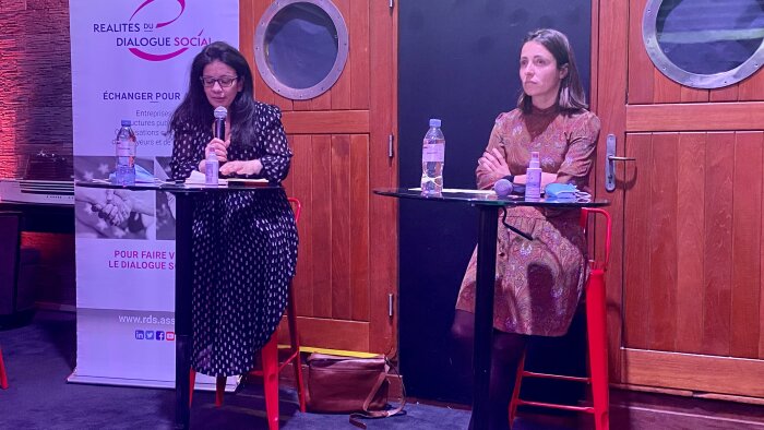 Sabrina Brahmi et Sophie Binet à la RDS - © D.R.