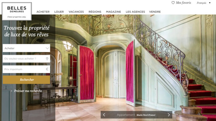 Une plateforme plus luxueuse pour Belles Demeures