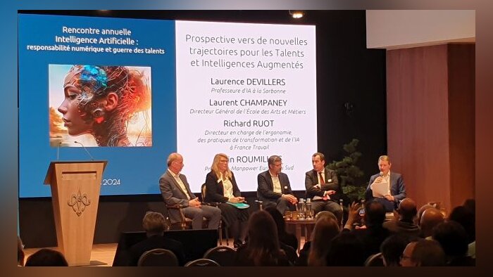 Table ronde Institut G9+ : « Prospectives pour les talents et l’Intelligence Augmentée » (18/03/2024) - © D.R.