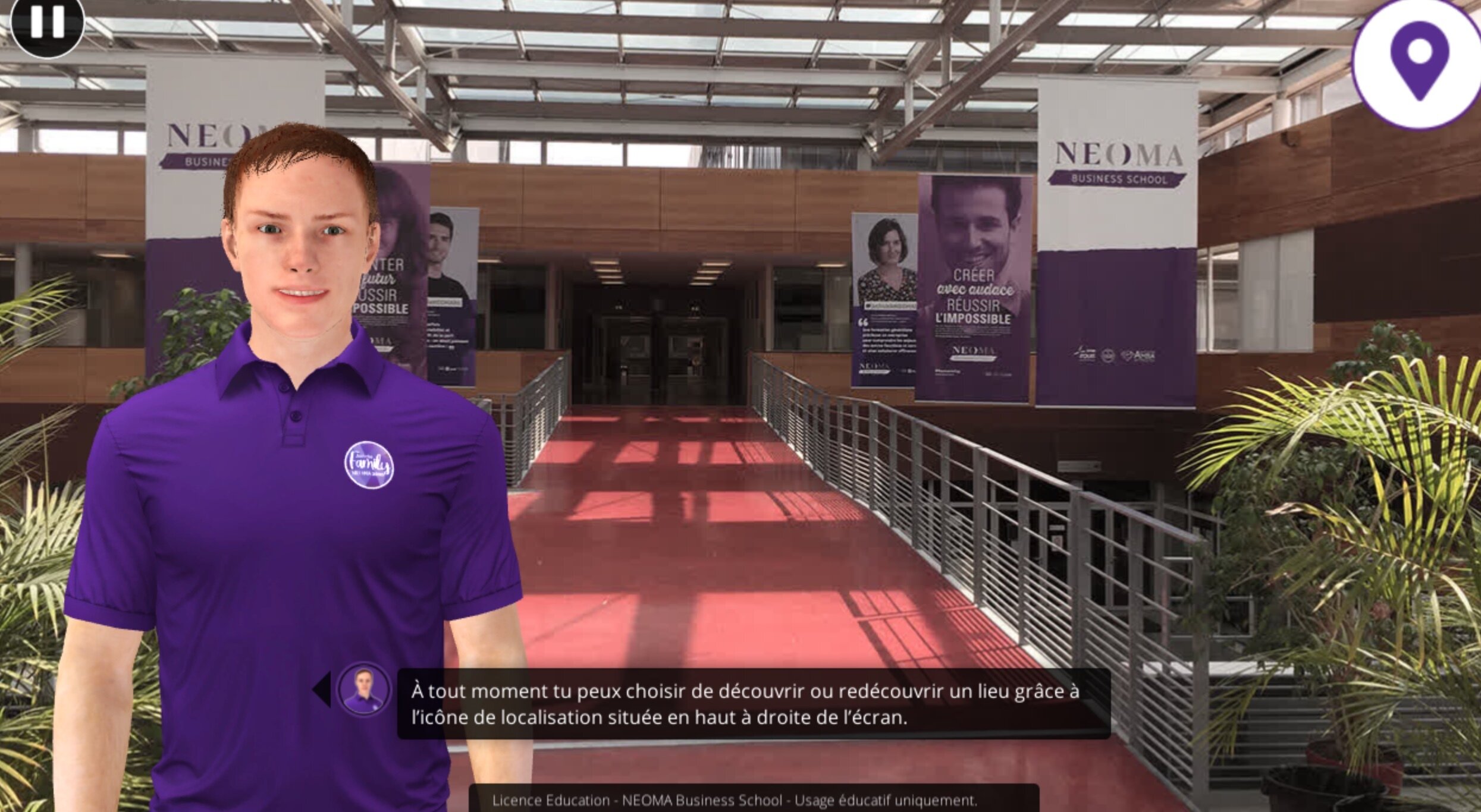 Léo, avatar étudiant, pour la visite virtuelle de Neoma - © D.R.