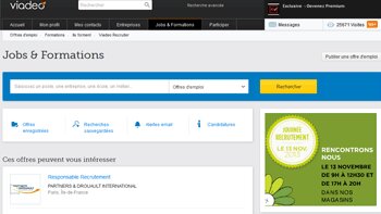 Viadeo enrichit son espace « Jobs & Formations » - © D.R.