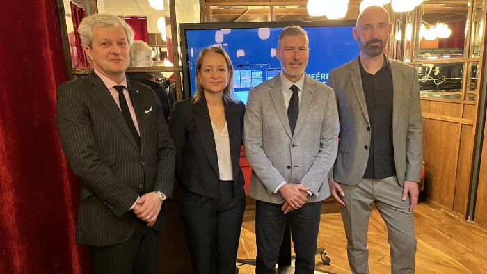 Alexandre Giquello, Maëlys de Lummen, Olivier Lange (Drouot) et Julien Haussy (Espaces Atypiques) - © Immomatin