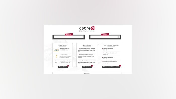 RegionsJob lance un site dédié aux cadres : Cadreo