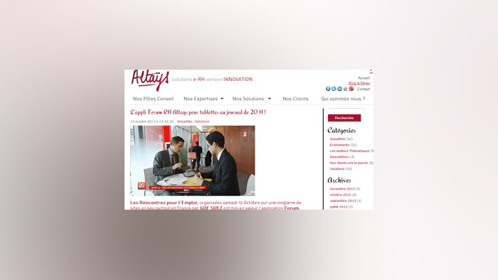 Altays lance une application sur tablette dédiée aux forums de recrutement