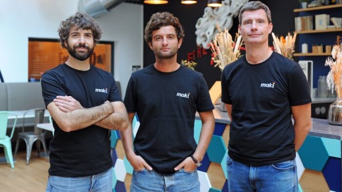 Equipe fondatrice de Maki : Benjamin Chino (CTO), Maxime Legardez (CEO), et Paul-Louis Caylar (COO) - © D.R.