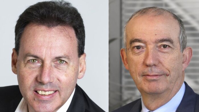 Pascal Houillon, CEO de Cegid, et René Sentis, fondateur et P-DG d’EBP - © D.R.
