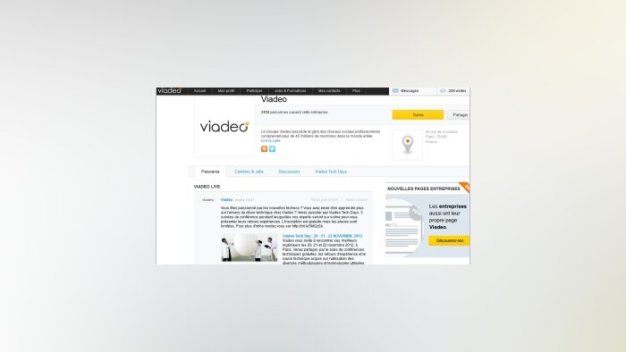 Pages Entreprises Viadeo : de nouvelles fonctionnalités