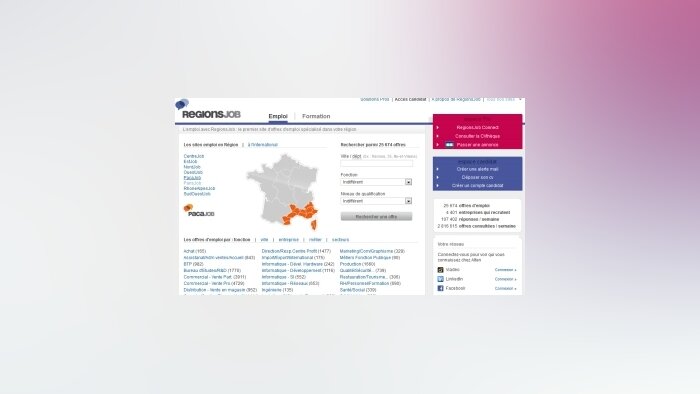 RegionsJob se connecte aux réseaux sociaux