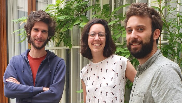 Le trio de dirigeants fondateurs d’On train : Benoît de La Porte, Sophie Doyen et Guillaume Coulomb - © D.R.