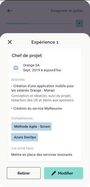 My Resume : copie écran 1 - © D.R.