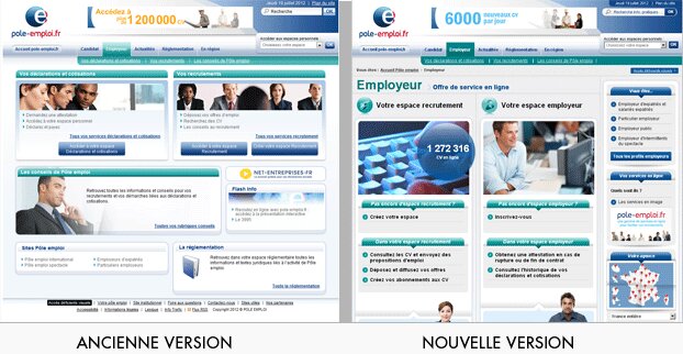 Pole-emploi.fr se refait une beauté - © D.R.