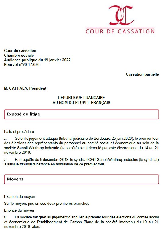 Cass. soc., 19/01/2022, n° 20-17 076 - © D.R.