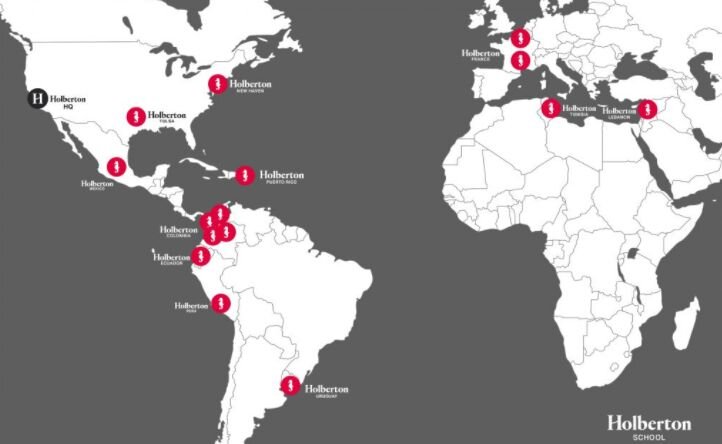 Holberton : réseau mondial (décembre 2020) - © D.R.