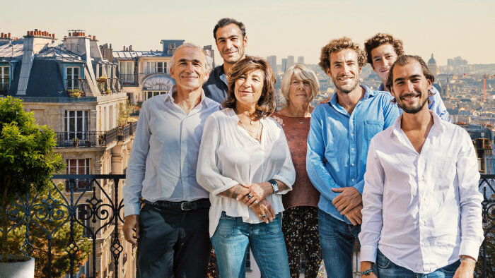 Olivier, Valentin, Sandrine, Majo, Martin, Raphaël et Louis Kretz - © D.R.