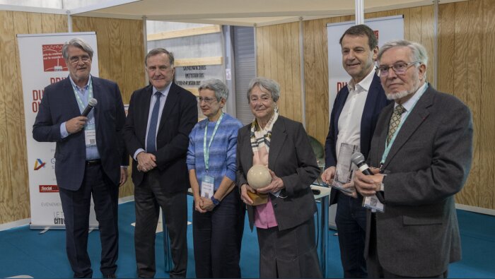 De gche : Patrick Gobert, Pierre Ferraci, Kristel Leclercq, Dominique & Alain Schnapper, Jean Auroux - © Le Toit Citoyen