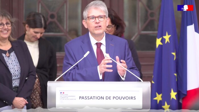 La passation de pouvoirs entre Sylvie Retailleau et Patrick Hetzel s’est déroulée le 23 septembre. - © D.R.