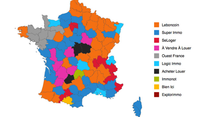 Le classement des portails immobiliers suivant leur nombre d’annonces en décembre 2016 - © D.R.