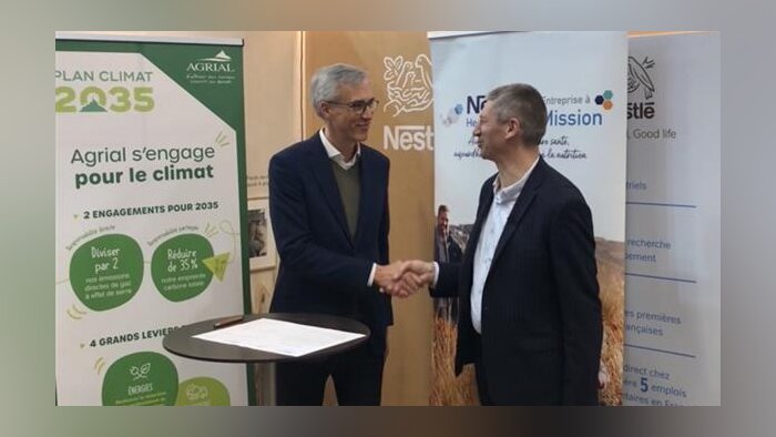De g. à d. : Frédéric Tendron, président de NHS France et Pascal Le Brun, président d’Eurial - © News Tank