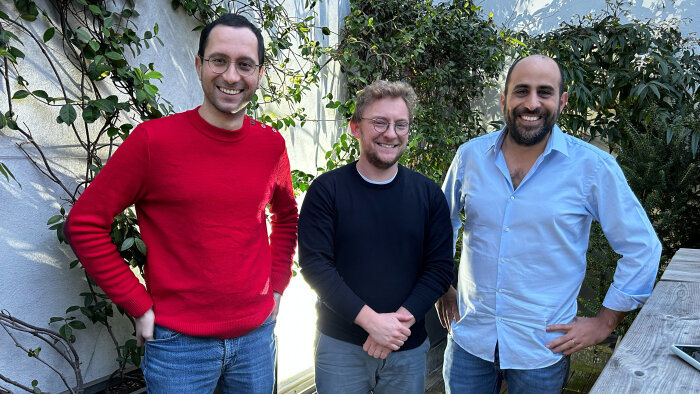 Nicolas Goyet (DG), Eytan Koren (président) et Mikael Asseraf (DG) de Manda - © D.R.
