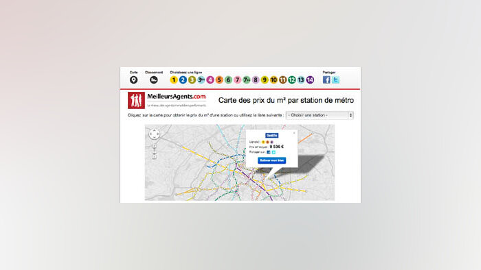 MeilleursAgents lance une carte des prix immobiliers par station de métro