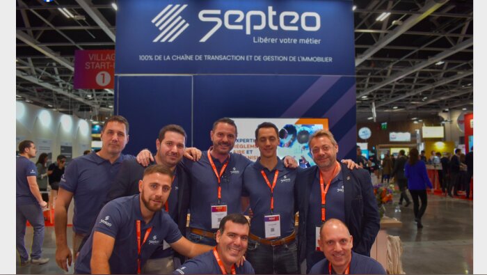 Une partie de l’équipe Septeo à l’occasion du salon RENT 2022. - © D.R.