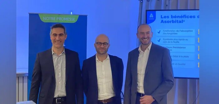 Romain Tranquart, directeur commercial, Gabriel Carn, directeur marketing, Simon Cheyland, DG Adama - © D.R.