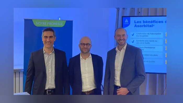 Romain Tranquart, directeur commercial, Gabriel Carn, directeur marketing, Simon Cheyland, DG Adama - © D.R.